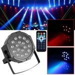 18 LED Light RGB 7 CH Stage Lighting DMX512 with Remote Control KTV Bars Party Flat Par Lamp US