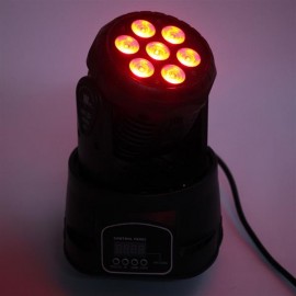 80W 7-RGBW LED Auto / Voice Control DMX512 Mini Moving Head Stage Lamp (AC 110-240V) Black *2