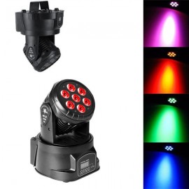 80W 7-RGBW LED Auto / Voice Control DMX512 Mini Moving Head Stage Lamp (AC 110-240V) Black