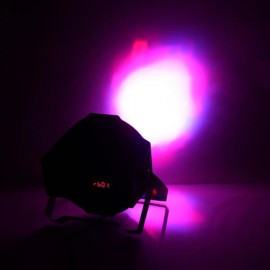 24W 18-RGB LED Auto / Voice Control DMX512 High Brightness Mini Stage Lamp (AC 100-240V) Black