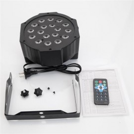 24W 18-RGB LED Auto / Voice Control DMX512 High Brightness Mini Stage Lamp (AC 100-240V) Black *10
