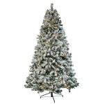 7.5ft Pvc Flocking Tied Light Christmas Tree Automatic Tree Structure