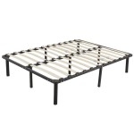 74*53*14 Wooden Bed Slat and Metal Iron Stand Full Size Iron Bed Black